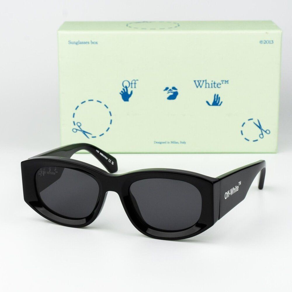 Off-White JOAN Women Sunglasses Black Grey Cat Eye OERI041 JOAN 1007